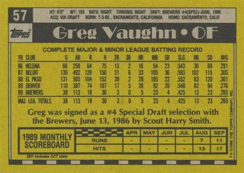 1990 Topps #57 Greg Vaughn