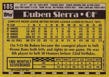 1990 Topps #185 Ruben Sierra