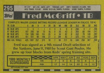 1990 Topps #295 Fred McGriff