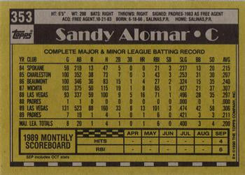 1990 Topps #353 Sandy Alomar