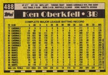 1990 Topps #488 Ken Oberkfell