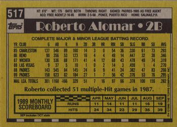 1990 Topps #517 Roberto Alomar
