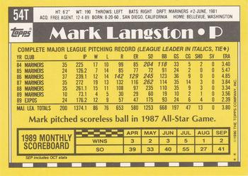 1990 Topps Traded #54T Mark Langston