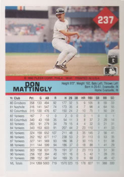 1992 Fleer #237 Don Mattingly