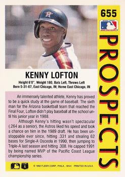 1992 Fleer #655 Kenny Lofton