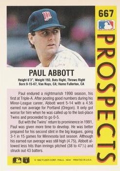 1992 Fleer #667 Paul Abbott