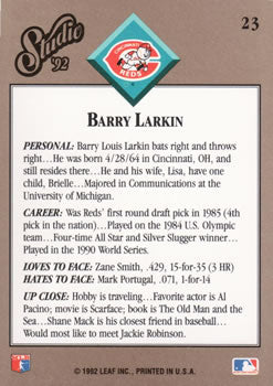 1992 Studio #23 Barry Larkin