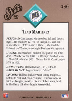 1992 Studio #236 Tino Martinez