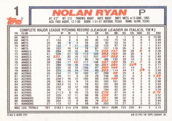 1992 Topps #1 Nolan Ryan