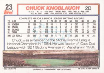 1992 Topps #23 Chuck Knoblauch