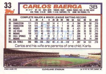 1992 Topps #33 Carlos Baerga