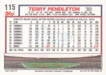 1992 Topps #115 Terry Pendleton