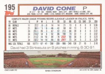 1992 Topps #195 David Cone