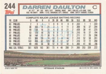 1992 Topps #244 Darren Daulton