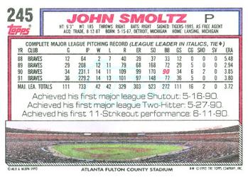 1992 Topps #245 John Smoltz