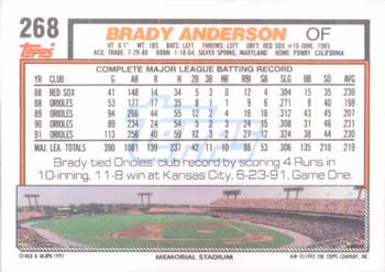 1992 Topps #268 Brady Anderson
