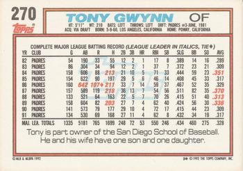 1992 Topps #270 Tony Gwynn