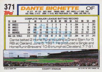 1992 Topps #371 Dante Bichette