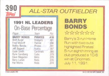 1992 Topps #390 Barry Bonds