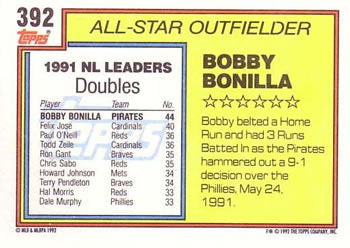 1992 Topps #392 Bobby Bonilla