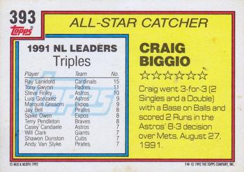 1992 Topps #393 Craig Biggio