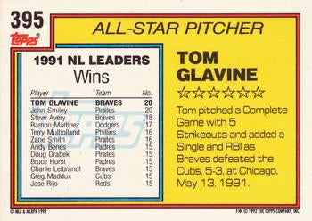 1992 Topps #395 Tom Glavine
