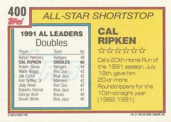 1992 Topps #400 Cal Ripken