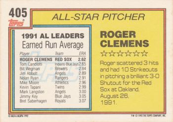 1992 Topps #405 Roger Clemens