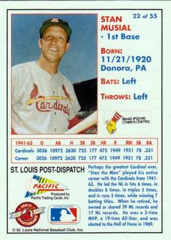 1992 Pacific McDonald's St. Louis Cardinals #22 Stan Musial