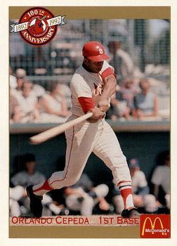 1992 Pacific McDonald's St. Louis Cardinals #26 Orlando Cepeda