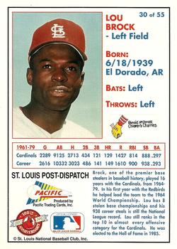 1992 Pacific McDonald's St. Louis Cardinals #30 Lou Brock