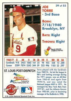 1992 Pacific McDonald's St. Louis Cardinals #39 Joe Torre