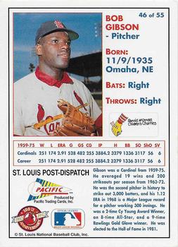 1992 Pacific McDonald's St. Louis Cardinals #46 Bob Gibson