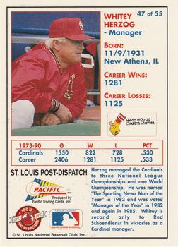 1992 Pacific McDonald's St. Louis Cardinals #47 Whitey Herzog