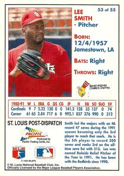 1992 Pacific McDonald's St. Louis Cardinals #53 Lee Smith