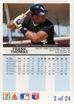 1992 Fleer 7-Eleven/Citgo The Performer #2 Frank Thomas