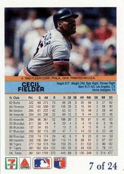 1992 Fleer 7-Eleven/Citgo The Performer #7 Cecil Fielder