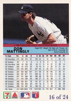 1992 Fleer 7-Eleven/Citgo The Performer #16 Don Mattingly