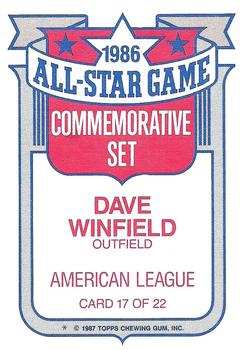 1987 Topps #17 Dave Winfield Glossy All-Stars