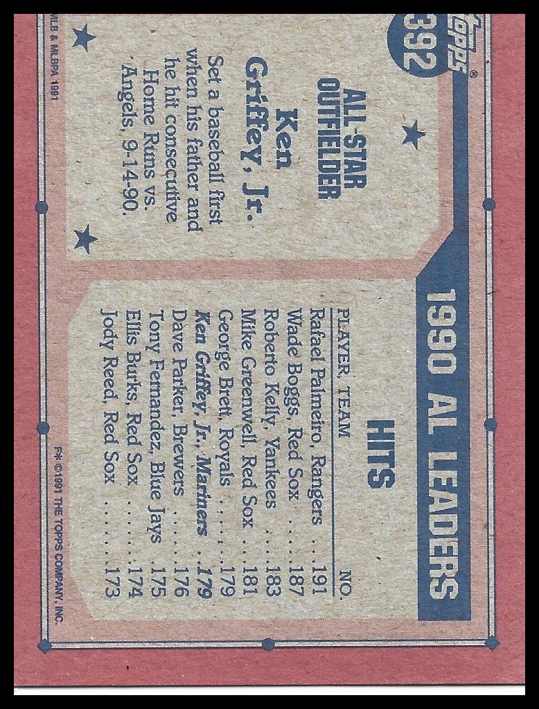 1991 Topps #392 Ken Griffey, Jr.