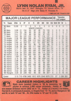 1990 Donruss #659 Nolan Ryan 5000K
