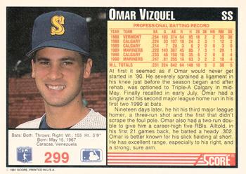 1991 Score #299 Omar Vizquel