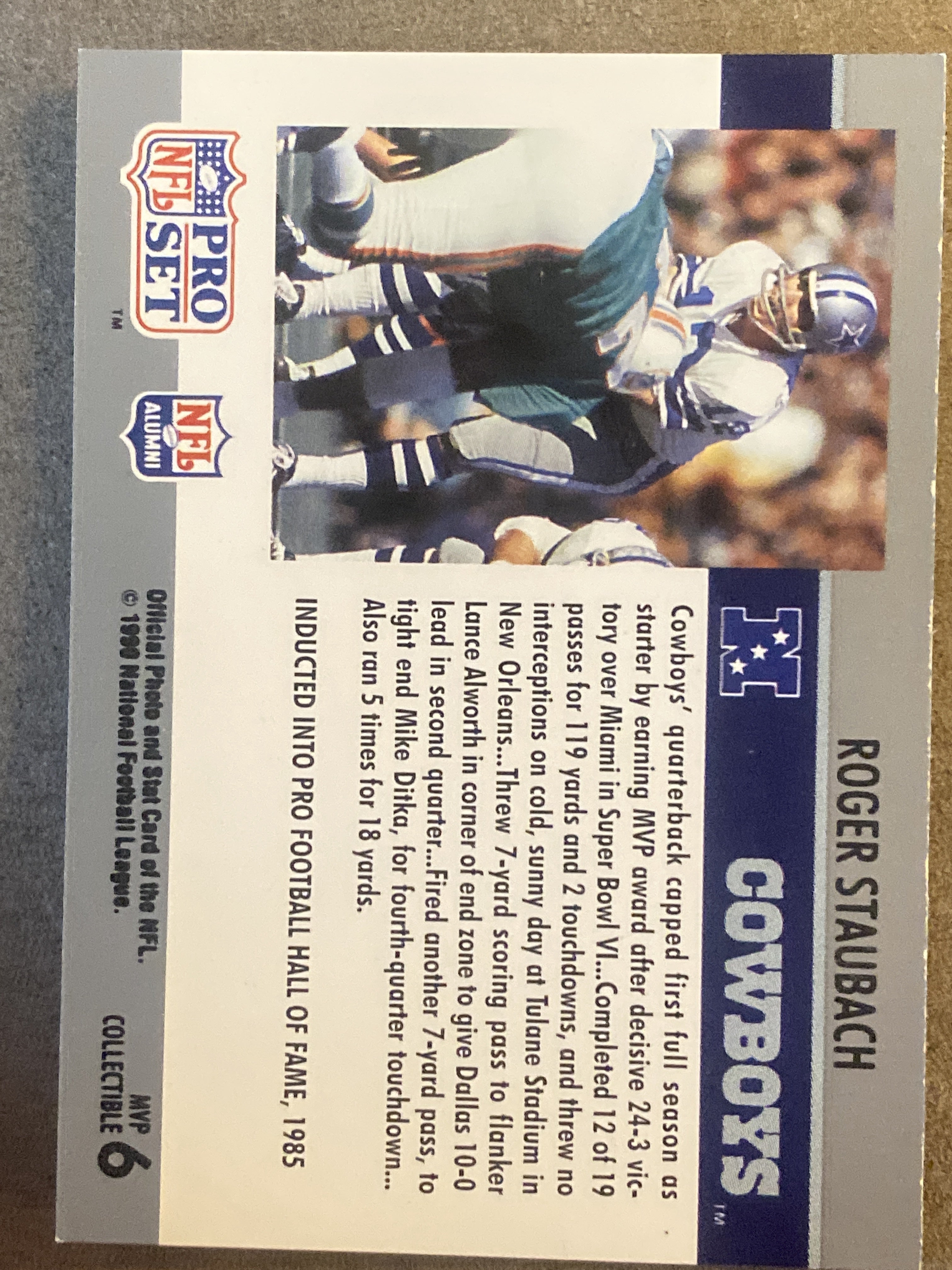 1990 Pro Set #6 Roger Staubach Super Bowl MVP Collectibles
