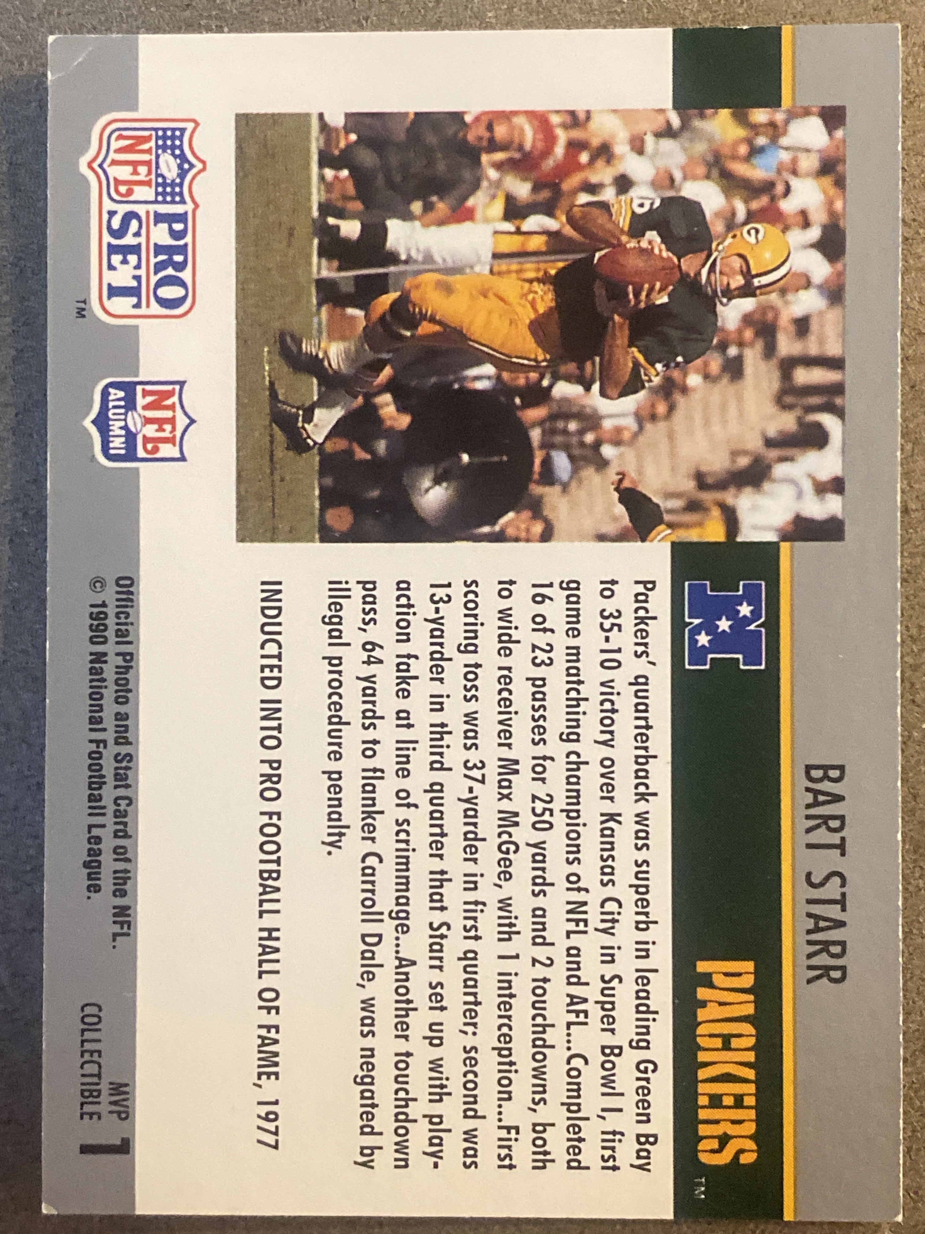 1990 Pro Set #1 Bart Starr Super Bowl MVP Collectibles