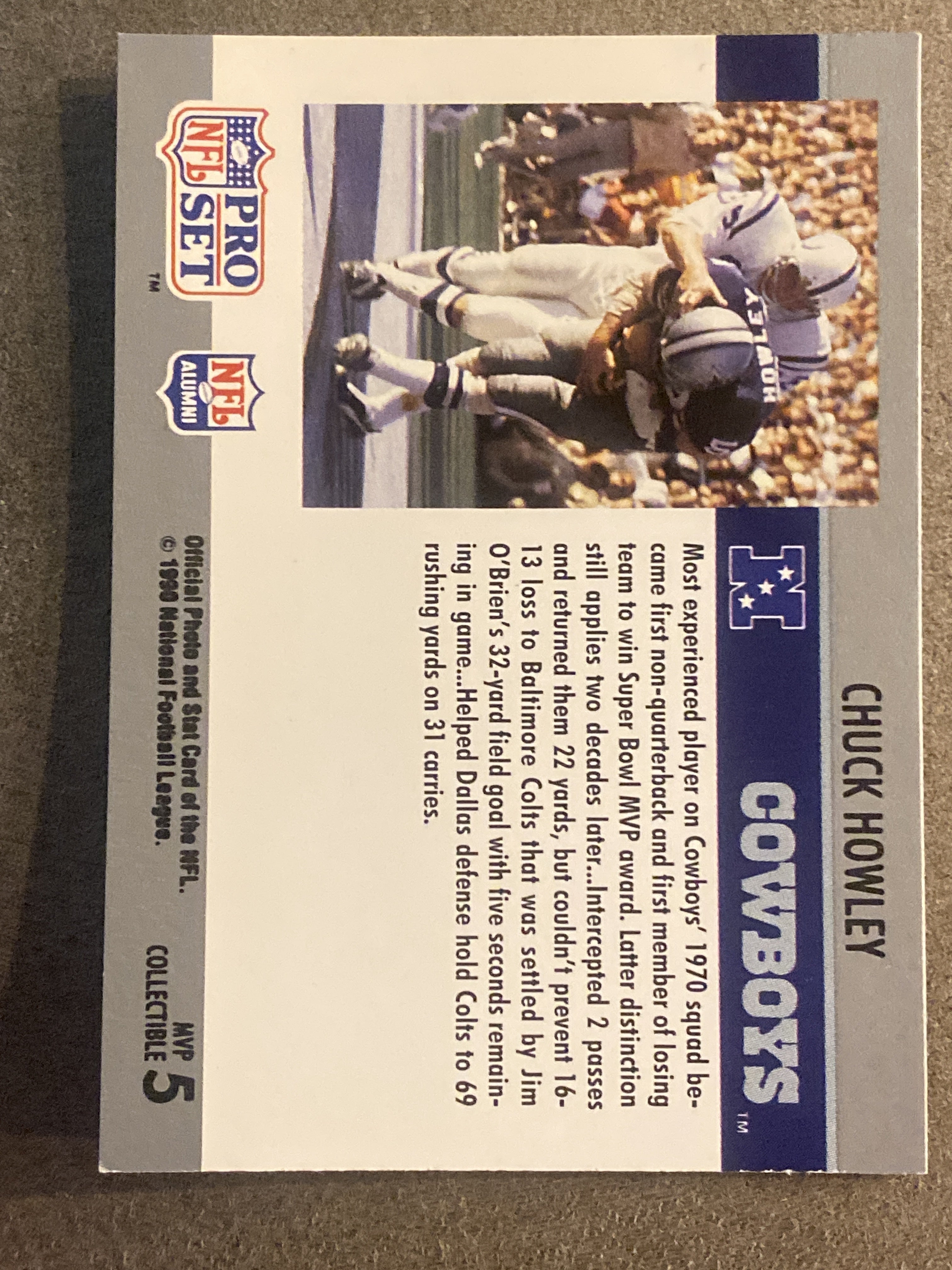 1990 Pro Set #5 Chuck Howley Super Bowl MVP Collectibles