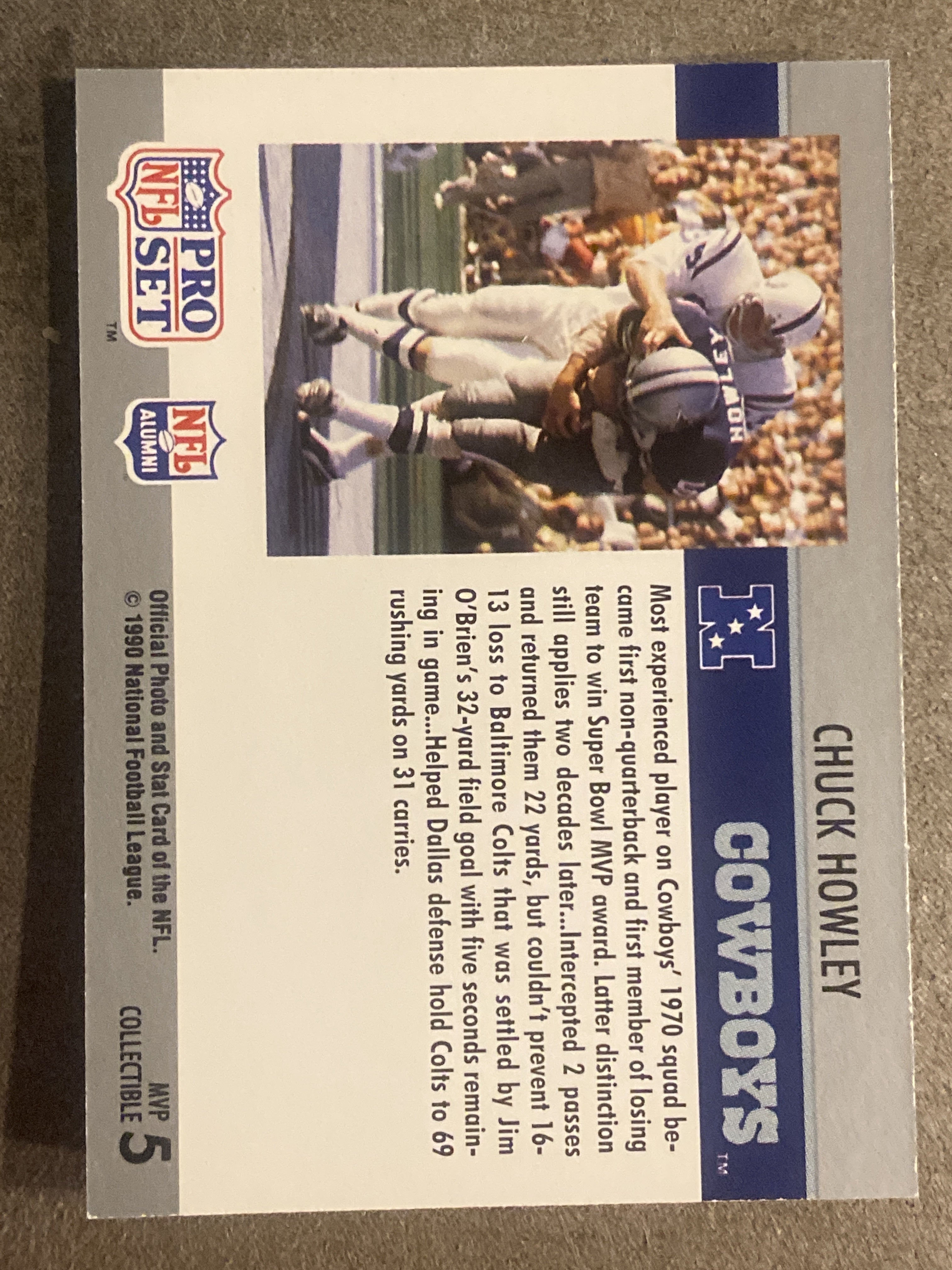 1990 Pro Set #5 Chuck Howley Super Bowl MVP Collectibles