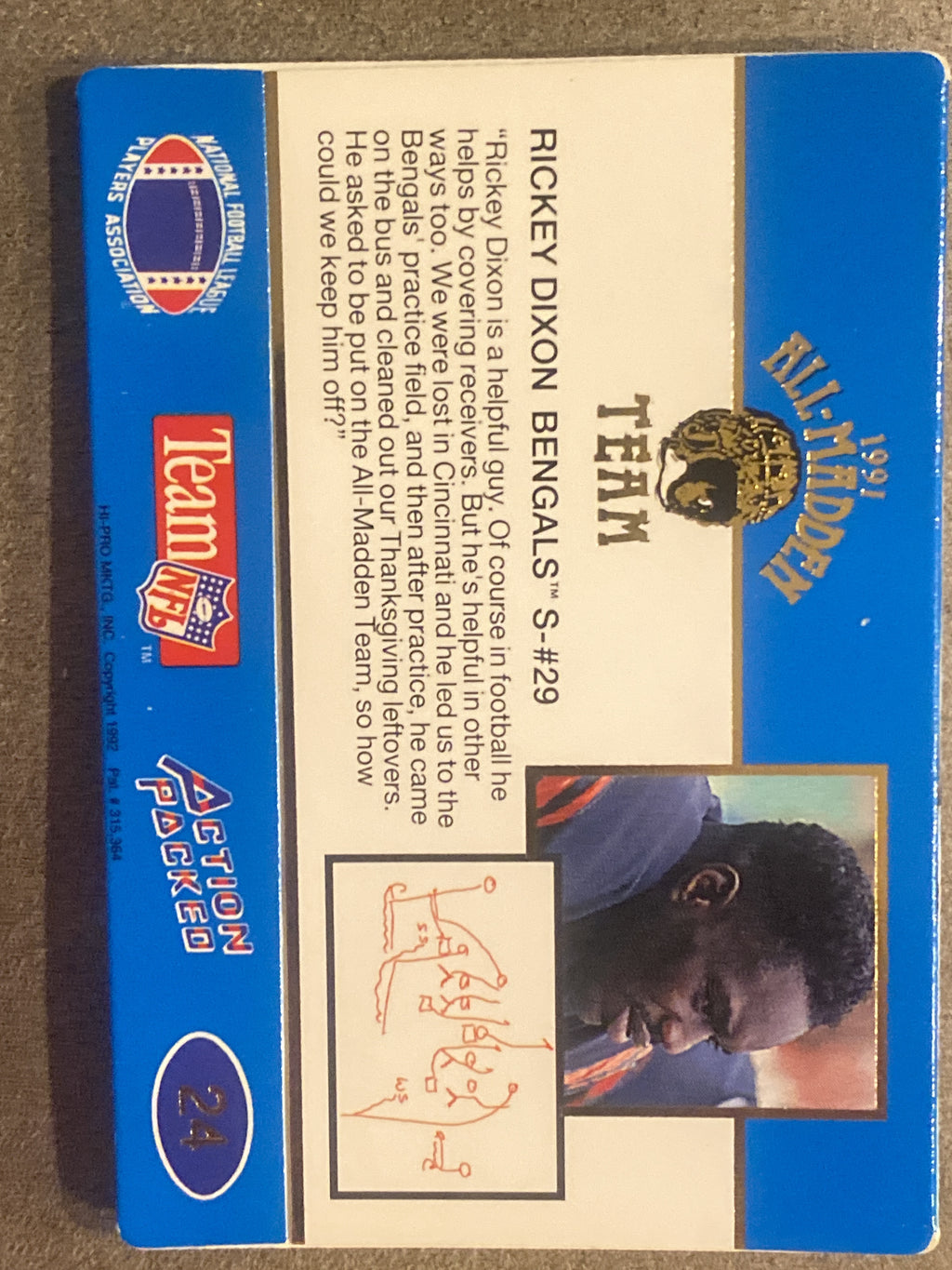1991 Action Packed All-Madden #24 Rickey Dixon