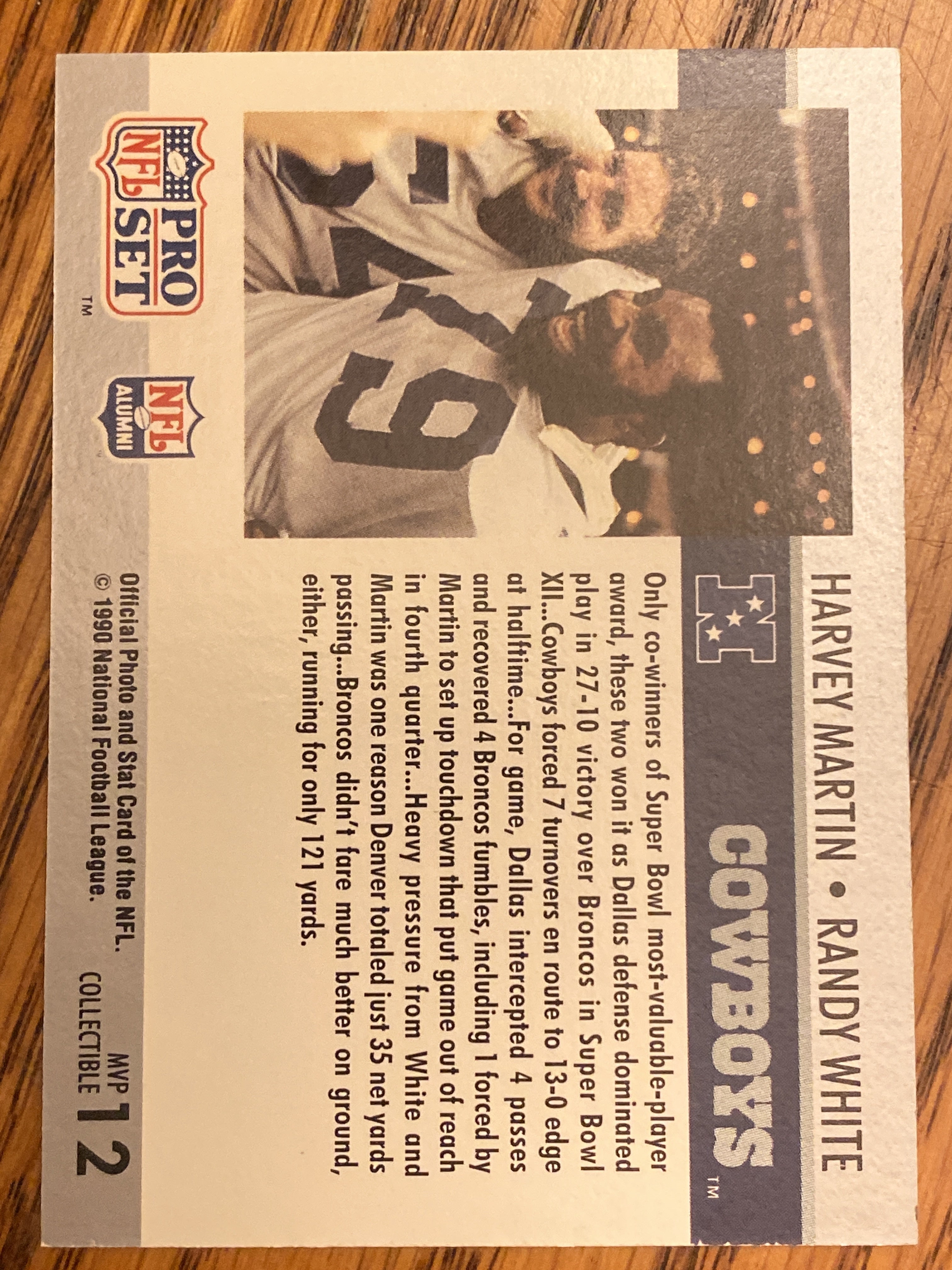 1990 Pro Set #12 Harvey Martin / Randy White SBXII, Super Bowl MVP Collectibles