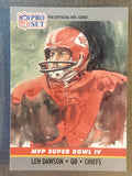 1990 Pro Set #4 Len Dawson Super Bowl MVP Collectibles