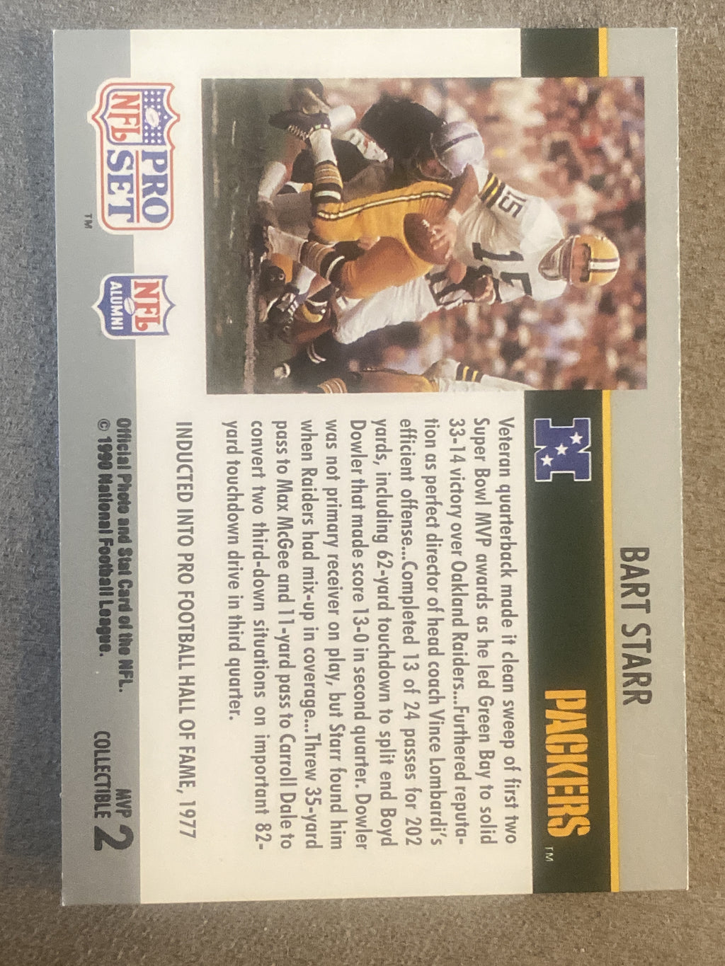 1990 Pro Set #2 Bart Starr Super Bowl MVP Collectibles